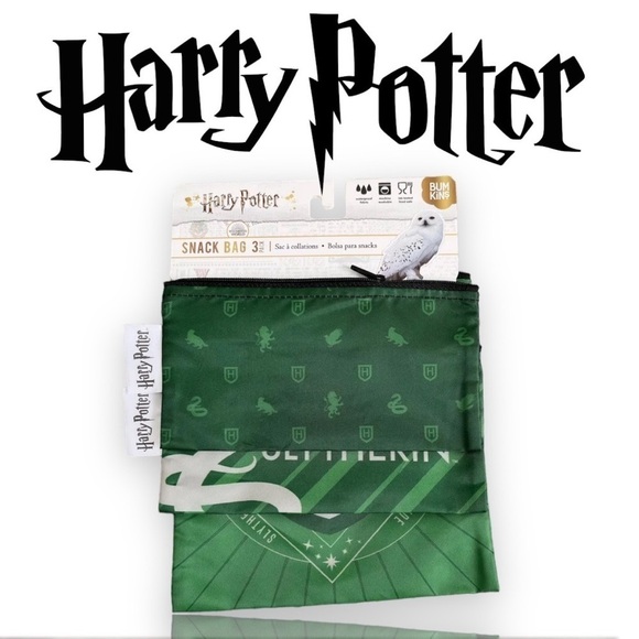 NEW Bumkins x Harry Potter Slytherin Snack Bag Set - Picture 1 of 4